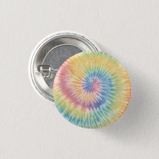 Waterverf Pastel Rainbow Tie Dye Ronde Button 3,2 Cm (Voorkant /achterkant)