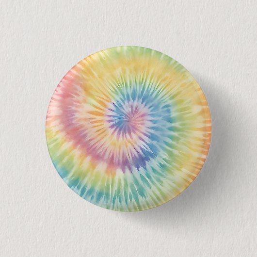 Waterverf Pastel Rainbow Tie Dye Ronde Button 3,2 Cm (Voorkant)