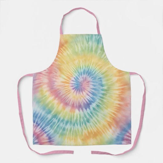 Waterverf Pastel Rainbow Tie Dye Schort (Voorkant)