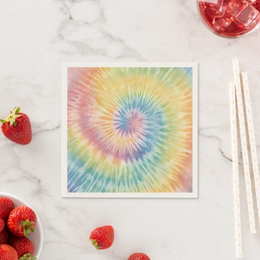 Waterverf Pastel Rainbow Tie Dye Servet (Insitu)