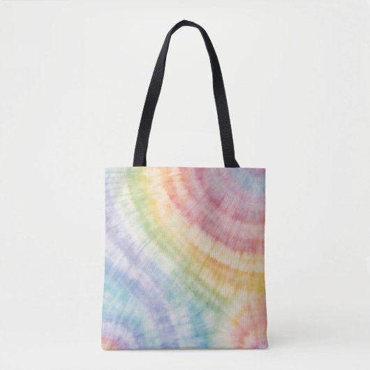 Waterverf Pastel Rainbow Tie Dye Sierkussen Tote Bag (Voorkant)
