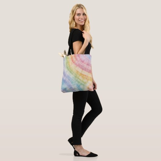 Waterverf Pastel Rainbow Tie Dye Sierkussen Tote Bag (Op model)