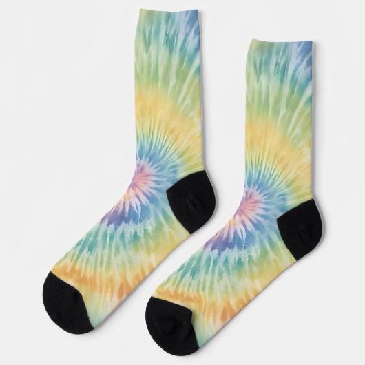 Waterverf Pastel Rainbow Tie Dye Sokken (Links)