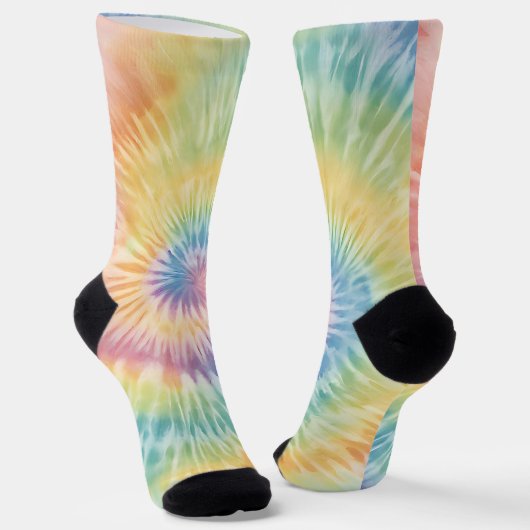 Waterverf Pastel Rainbow Tie Dye Sokken (Gebogen)