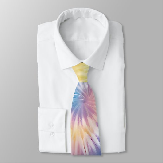 Waterverf Pastel Rainbow Tie Dye Stropdas (Gebonden)