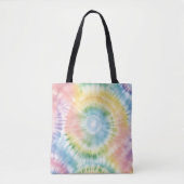 Waterverf Pastel Rainbow Tie Dye Tote Bag (Voorkant)