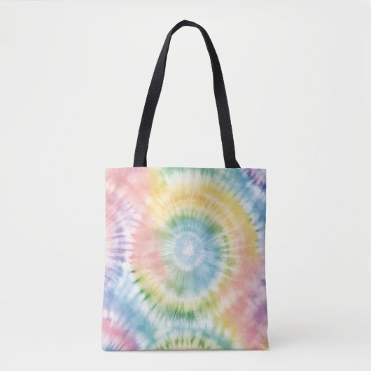 Waterverf Pastel Rainbow Tie Dye Tote Bag (Voorkant)