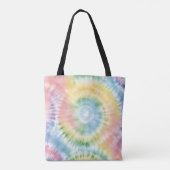 Waterverf Pastel Rainbow Tie Dye Tote Bag (Achterkant)