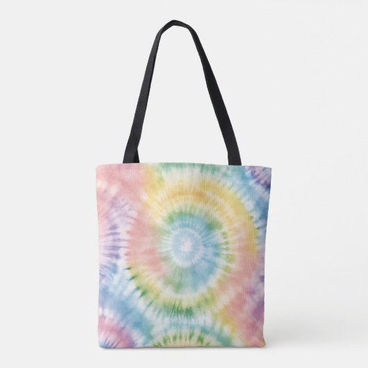 Waterverf Pastel Rainbow Tie Dye Tote Bag (Achterkant)