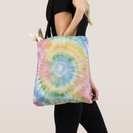 Waterverf Pastel Rainbow Tie Dye Tote Bag