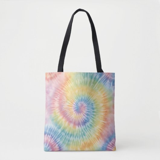 Waterverf Pastel Rainbow Tie Dye Tote Bag (Voorkant)