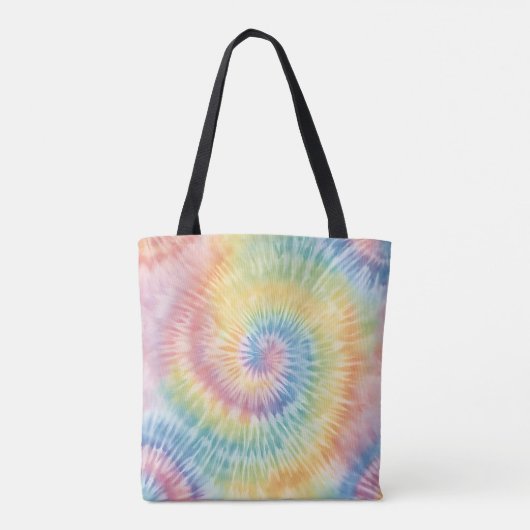 Waterverf Pastel Rainbow Tie Dye Tote Bag (Achterkant)