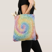 Waterverf Pastel Rainbow Tie Dye Tote Bag (Dichtbij)
