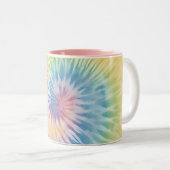 Waterverf Pastel Rainbow Tie Dye Tweekleurige Koffiemok (Voorkant rechts)