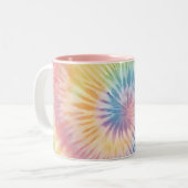 Waterverf Pastel Rainbow Tie Dye Tweekleurige Koffiemok (Voorkant links)
