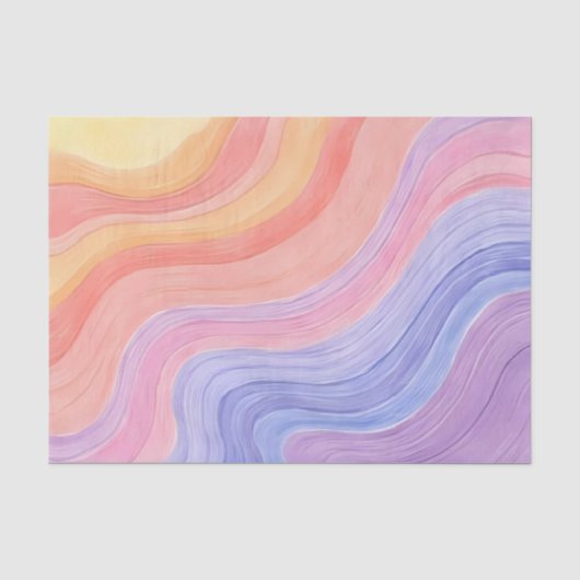 Waterverf Pastel Rainbow Wavy Texture Tissuepapier (Voorkant)