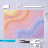 Waterverf Pastel Rainbow Wavy Texture Tissuepapier (Craft)