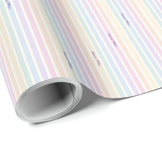Waterverf Pastel Regenboog Stripe Cadeaupapier (Rol Hoek)