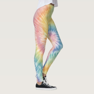 Waterverf Pastel Regenboog Tie Dye Leggings