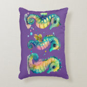 Waterverf Pastel Regenboogpaarden Accent Kussen (Voorkant(Verticaal))