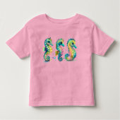 Waterverf Pastel Regenboogpaarden Kinder Shirts (Voorkant)