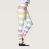 Waterverf Pastel Regenboogstripes Cute Gym Pants Leggings (Rechts)