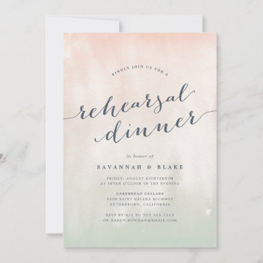 Waterverf Pastel-repetitie Inbeluitnodiging Kaart (Voorkant)