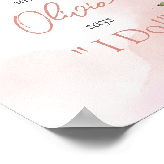 Waterverf pastel roze bloem boho countdown bord poster (Hoek)