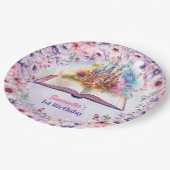 Waterverf Pastel Roze Eenhoorn en Fairy Book Papieren Bordje (Gekanteld)