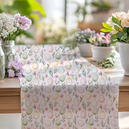 Waterverf Pastel Roze Gele Paaseieren Pasen Korte Tafelloper