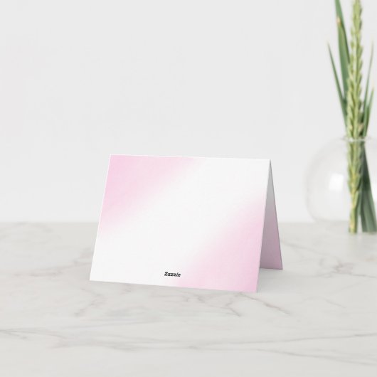 Waterverf Pastel Roze Gouden Bar Mitswa Bedankkaart (Achterkant)