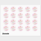 Waterverf Pastel Roze Gouden Bat Mitswa Dank je Ronde Sticker (Vel)
