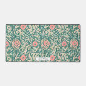 Waterverf Pastel Roze & Groen Bloemenpatroon Bureaumat (Voorkant)