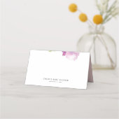 Waterverf Pastel Roze & Paarse Bloemen Plaatskaartje (Achterkant)