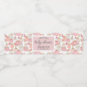 Waterverf Pastel Roze pompoen Rozen Baby shower Waterfles Etiket (Enkel label)