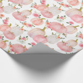 Waterverf Pastel Roze pompoen Rozen Patroon Cadeaupapier (Hoek)