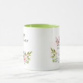 Waterverf Pastel Roze Rozen Bunny Happy Easter Mok (Midden)