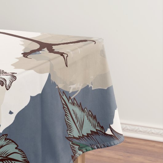 Waterverf Pastel Roze vogels en bloemen Tafelkleed (Voorbeeld)