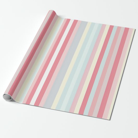 Waterverf Pastel Roze Xmas Candy Cane Pattern Cadeaupapier (Uitgerold)