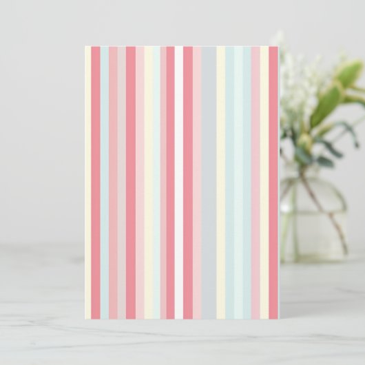 Waterverf Pastel Roze Xmas Candy Cane Pattern Feestdagenkaart (Staand voorkant)