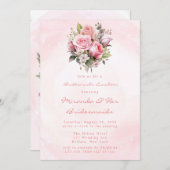 Waterverf Pastel Rozen Bruidsmeisjes Luncheon Kaart (Voorkant / Achterkant)