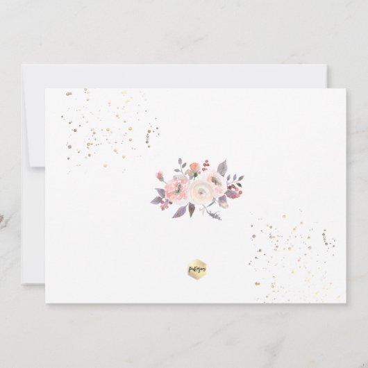 Waterverf Pastel Rozen Communie Dank u Kaart (Achterkant)