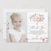 Waterverf Pastel Rozen Communie Dank u Kaart (Voorkant)