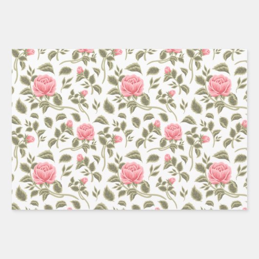  Waterverf Pastel Rozen Inpakpapier Vel (Voorkant 3)