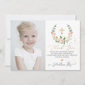 Waterverf pastel Rozen krans dank u Kaart (Voorkant)