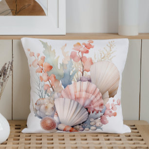 Waterverf Pastel Seashells Kussen