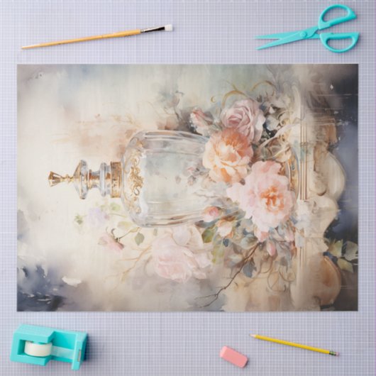  waterverf pastel shabby chique parfum tissuepapier (Craft)