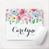 Waterverf Pastel Spring Floral Garland Custom Muismat (Met muis)