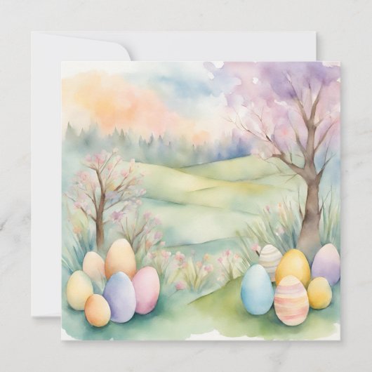 Waterverf Pastel Spring Scene Save The Date (Voorkant)