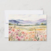Waterverf Pastel Spring Wildflowers Meadow Notitiekaartje (Voorkant)
